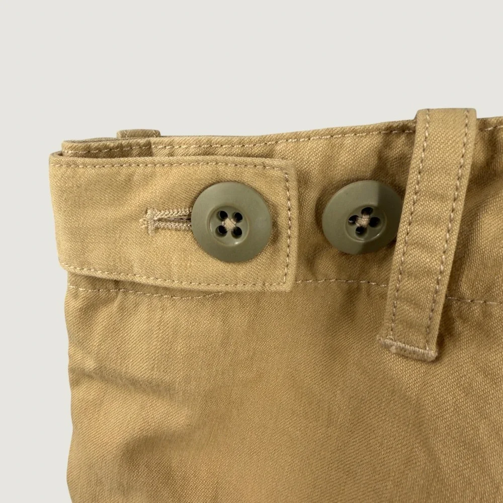 Shuttle Notes Tan Khaki Chino Shorts Utility Minimalist 36